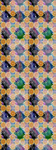 Zentangle soyut çiçekleri. Karalama çiçeği. Düz Çiçek Elementleri Tasarımı. Renkli Bahar Teması eskiz kalıbı. Raster illüstrasyonu. Şirin kumaş deseni.