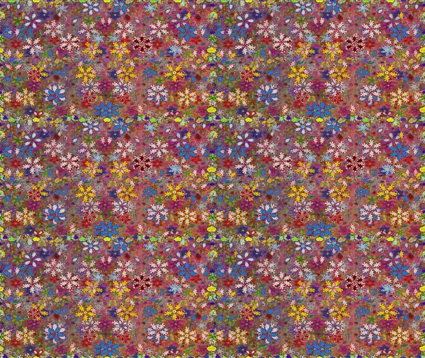 Kumaş desenli papatya çiçeği detayı. Kahverengi renkte çiçekler.