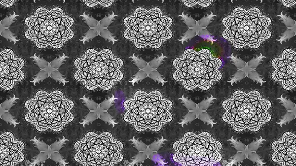 Renkli Bahar Teması eskiz kalıbı. Süslü kumaş deseni. Raster illüstrasyonundaki çiçek desenli çizim. Düz Çiçek Elementleri Tasarımı.