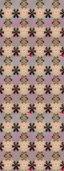 Asya tekstil tarzında. Raster illüstrasyonu. Kusursuz çiçek deseni. Çiçekler bej ve nötr renklerde. Raster illüstrasyonu.