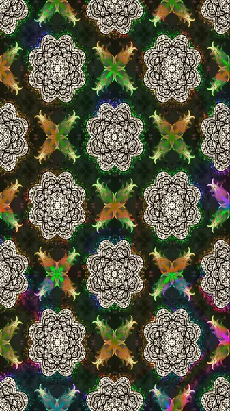 Raster illüstrasyonu. El çizimi. Çiçekler, dallar, bitkiler ve çiçekler. Güzel kumaş deseni.