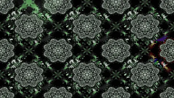 Çiçekler, dallar, bitkiler ve çiçekler. Raster illüstrasyonu. El çizimi. Güzel kumaş deseni.