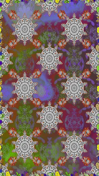 Küçük çiçekteki sevimli çiçek deseni. Güzel karalama çiçekleri olan kusursuz çiçek desenleri. Raster illüstrasyonu. Güzel kumaş deseni.