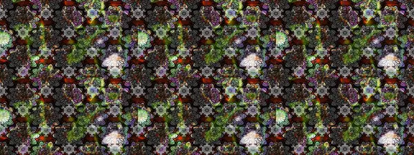 Gri renkli etnik çiçekli zarif eskiz deseni. Raster Çiçek İllüstrasyonu güzel tekstil..