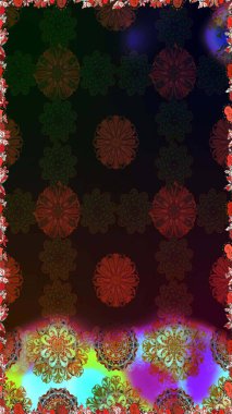 Çiçekler. Soyut etnik raster kusursuz desen. Vadinin çiçekleri kahverengi ve gri renklerde.