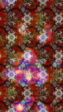 Sevimli çiçek raster deseni. Renkli Bahar Teması eskiz kalıbı. Düz Çiçek Elementleri Tasarımı. Kahverengi, kırmızı ve nötr renkte çiçekler.