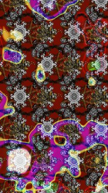 Raster deseni. Süslü kumaş deseni. Çiçekli çiçek deseni, suluboya..