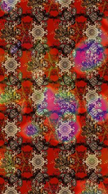 Düz Çiçek Elementleri Tasarımı. Renkli Bahar Teması eskiz kalıbı. Raster..