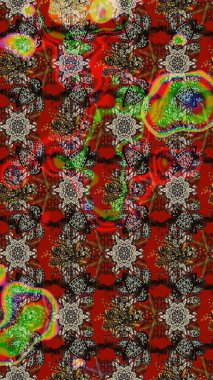 Şirin çiçekler. Çizgi çizimi kalıbı. Raster Moda kumaş deseni.