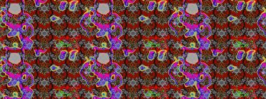 Küçük çiçekteki sevimli çiçek deseni. Soyut çiçek çizim kalıbı arka planı. Raster deseni. Raster illüstrasyonu. Gri, kırmızı ve kahverengi renklerde.