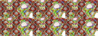 Raster düz çiçek çizim deseni. Tarafsız, gri ve kahverengi renkte çiçekler. Tasarım hediye paketi, tebrik kartları, posterler ve afiş tasarımı.