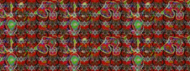 Raster illüstrasyonu. Robot resim. Küçük çiçekte sevimli çiçek deseni var..