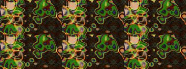 Çiçek desenli çizim. Raster illüstrasyonu. Düz Çiçek Elementleri Tasarımı. Güzel kumaş deseni. Asya tekstil tarzında. Renkli Bahar Teması çizim şablonu.