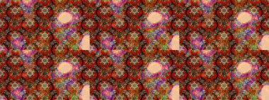 Raster illüstrasyonu. Kumaş, duvar kağıdı ve kağıt üzerine baskı yapmak için gelişen arka plan. Eski usul küçük çiçekli şirin bir eskiz deseni. Moda arka planında parlak buketler.