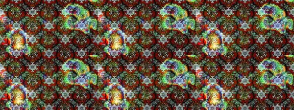 Kahverengi, yeşil ve gri çiçekli eskiz deseni, suluboya çiçek deseni, sevimli çiçek, duvar kağıdı, kart veya kumaş için fayanslı. Raster - stok.