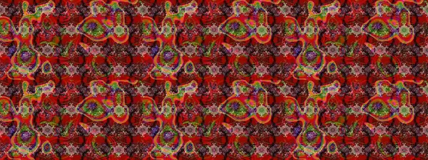 Ağaç dallı bahar çiçekleriyle desen, kırmızı, kahverengi ve siyah renkler ve çiçek silueti. Raster deseni.