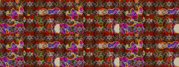 Çiçekli kahverengi, kırmızı ve bej çizim desenli. Raster çiçek izi. Raster Yumuşak kumaş deseni. Klasik taslak çizimi.