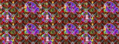 Düz Çiçek Elementleri Tasarımı. Raster Şirin kumaş deseni. Eskiz klasiği. Renkli Bahar Teması çizim şablonu.