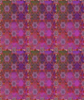 Raster illüstrasyonu. Mor ve kahverengi renkte çiçekler. El çizimi çiçekleri olan soyut, pürüzsüz desen.