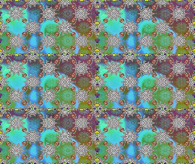 Raster illüstrasyonu. Kusursuz. Gri ve mavi renkte çiçekler. Şirin çiçek elementleri..