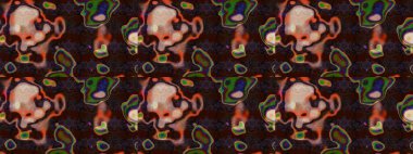 Vadinin çiçekleri kahverengi, gri ve mor renklerde. Çiçekler. Soyut etnik raster çizim kalıbı.