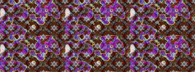 Raster illüstrasyonu. Gri, kahverengi ve kırmızı renklerde. Raster deseni. Soyut çiçek çizim kalıbı arka planı. Küçük çiçekte sevimli çiçek deseni var..