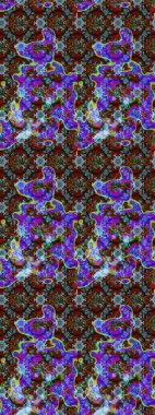 Yumuşak, bahar çiçekleri mavi, kahverengi ve gri renklerde. Raster illüstrasyonu. Yaprak ve çiçeklerin suluboya resmi, mavi, kahverengi ve gri renkler üzerine eskiz deseni.