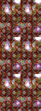 Raster çiçek desenleri çiziyor. Vadinin çiçekleri kahverengi, gri ve kırmızı renklerde.