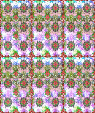 Sevimli çiçek raster deseni. Kusursuz Renksiz Bahar Temalı Kusursuz Arkaplan. Tarafsız ve yeşil renklerde çiçekler. Düz Çiçek Elementleri Tasarımı.