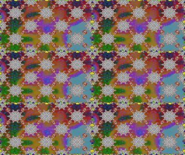 Tomurcukları çiçek olan sevimli bir çiçek deseni. Raster illüstrasyonu. Eski usul. Raster. Kumaş, tekstil, duvar kağıdı baskısı için. Kusursuz arkaplan.