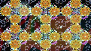 Raster deseni. Çiçekli çiçek deseni, suluboya. Küçük çiçekte güzel bir çiçek deseni..