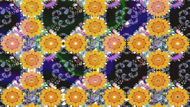 Küçük çiçekteki sevimli çiçek deseni. Raster illüstrasyonu. Güzel kumaş deseni. Güzel karalamalı çiçek deseni çiz..