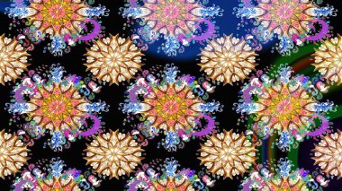 Renkli Bahar Teması eskiz kalıbı. Düz Çiçek Elementleri Tasarımı. Parlak arkaplan eskiz desenli çiçekli fantezi tasarımı.