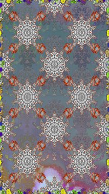 Raster stili kumaş deseni. Çiçekler suluboya desensiz.