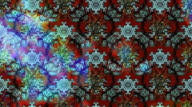 Küçük renkli çiçekler. Küçük çiçekte güzel bir desen. Moda baskıları için zarif bir şablon. Mavi, kahverengi ve kırmızı çiçekli bahar çiçekleri. Motley illüstrasyonu.