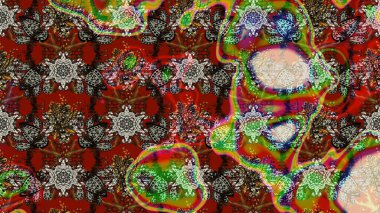 Raster düz çiçek çizim deseni. Çiçekler kahverengi, kırmızı ve gri renklerde. Tasarım hediye paketi, tebrik kartları, posterler ve afiş tasarımı.