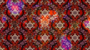 Renkli Bahar Teması eskiz kalıbı. Taslak desenli, modaya uygun kumaş deseni. Raster illüstrasyonu. Şirin çiçek elementleri. Düz Çiçek Elementleri Tasarımı.