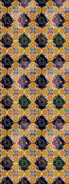 Sarı renkli çiçekler. Kumaş desenli papatya çiçekleri ayrıntıları.