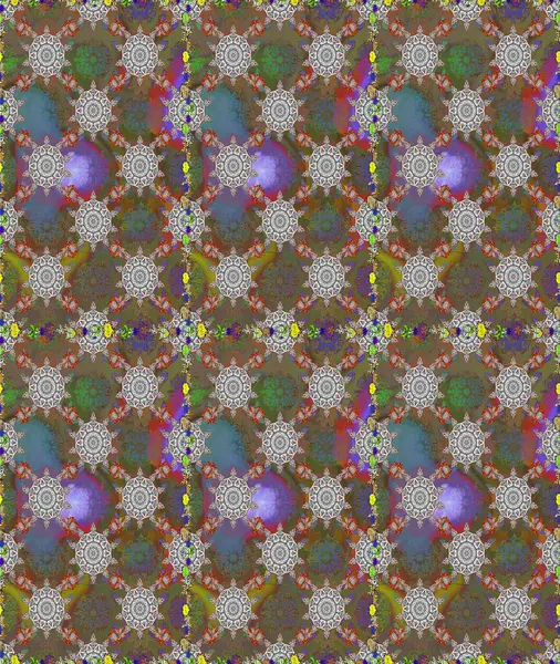 Küçük çiçekteki sevimli çiçek deseni. Kahverengi ve gri renkte çiçekler.