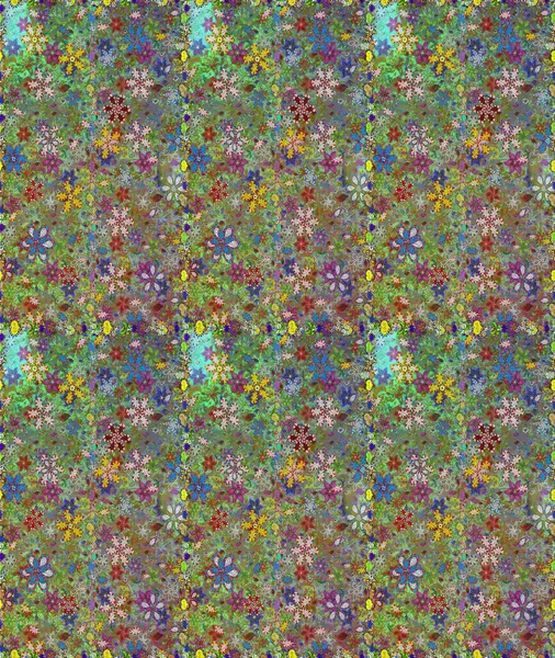 Raster illüstrasyonu. Tomurcukları çiçek olan sevimli bir çiçek deseni. Eski usul. Kumaş, tekstil, duvar kağıdı baskısı için. Kusursuz bir geçmişi var. Raster..