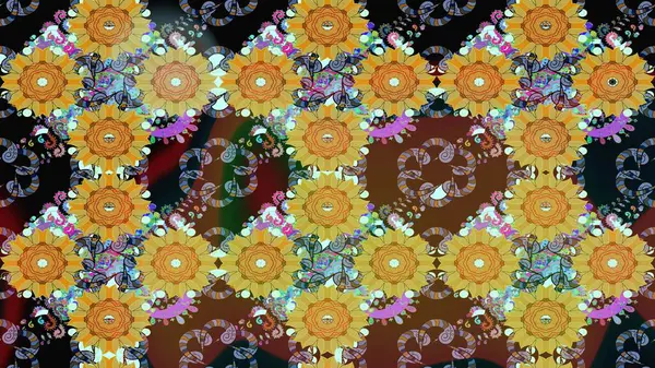 Raster deseni. Çiçekli çiçek deseni, suluboya. Küçük çiçekte güzel bir çiçek deseni..