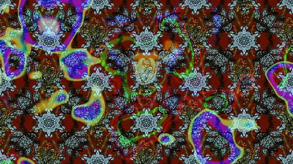 Çiçekli, yapraklı, çiçek desenli eskiz. Raster illüstrasyonu. El çizimi.