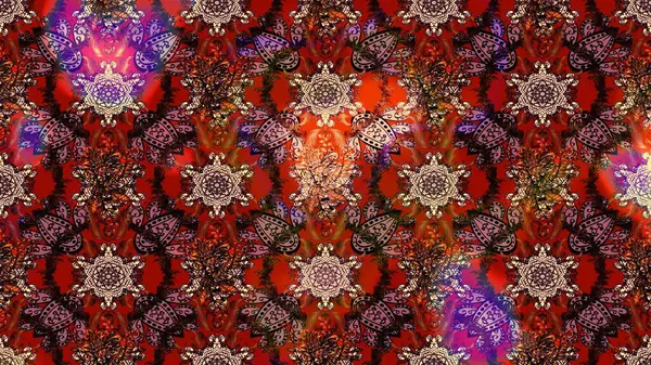 Renkli Bahar Teması eskiz kalıbı. Taslak desenli, modaya uygun kumaş deseni. Raster illüstrasyonu. Şirin çiçek elementleri. Düz Çiçek Elementleri Tasarımı.