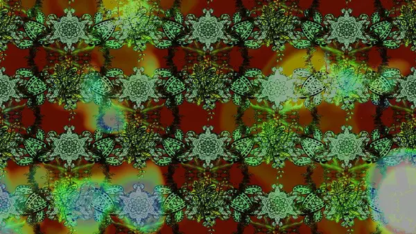 Yeşil, kahverengi ve gri renkli çiçekler. Bahar mevsimi. Nazik romantik baskı. Tatil havası. Raster güzel bir çiçek deseni çiziyor..