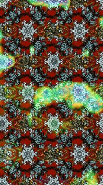 Suluboya, elle çizilmiş. Kahverengi, yeşil ve gri renklerde yaprakları olan yabani çiçekler. Raster illüstrasyonu. Taslak arkaplan deseni.