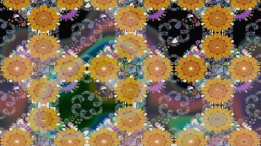 Çiçekli bahar çiçekleri. Motley illüstrasyonu. Küçük renkli çiçekler. Küçük çiçekte güzel bir desen. Moda baskıları için zarif bir şablon.