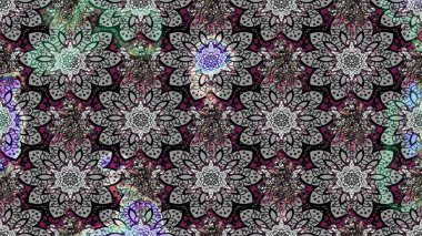 Renkli Bahar Teması eskiz kalıbı. Raster. Düz Çiçek Elementleri Tasarımı.