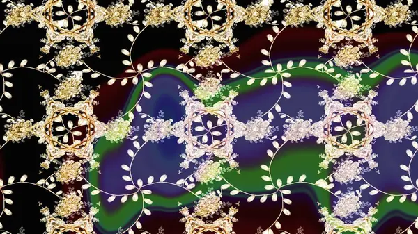 Raster illüstrasyonu. Şirin çiçekli eskiz deseni ve siyah, mor ve nötr renklerde yapraklar, suluboya çiçek deseni, duvar kağıdı, kart veya kumaş için fayanslı.