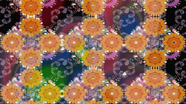 Hint çiçek liyada madalyon deseni. Etnik Mandala süsü. Tekstil, tebrik kartı, boyama kitabı, telefon kılıfı baskı için kullanılabilir. Raster Kına dövme tarzı.