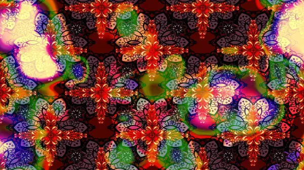 Raster illüstrasyonu. Kahverengi renkli çiçekler. El çizimi çiçekli soyut çizim deseni.